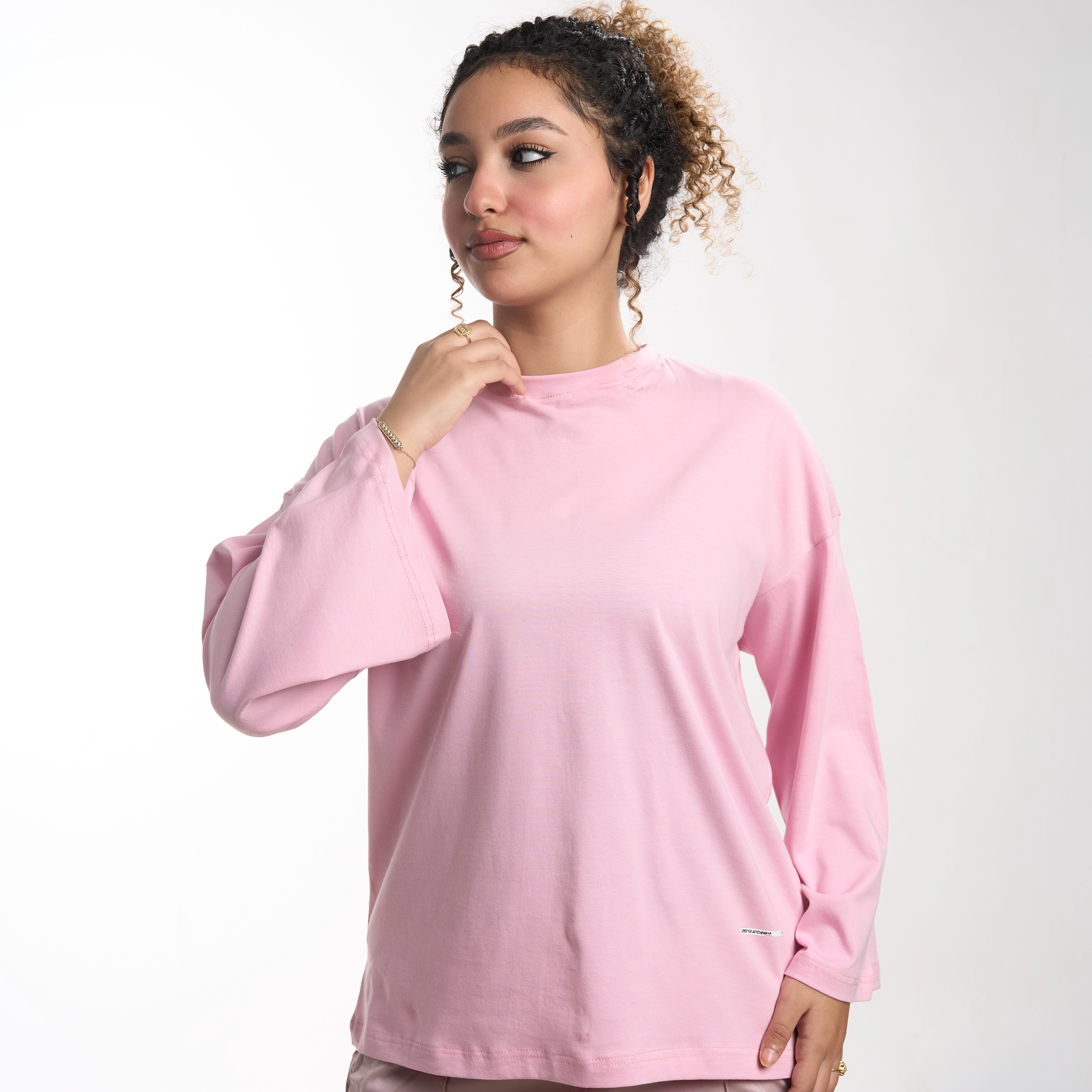 Women  long fit t shirt pink
