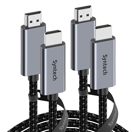Syntech 4K HDMI Cable 1.8m, 6ft (2-Pack) High Speed 18Gbps HDMI(2.0-2.1) Cable, 4K@60Hz 