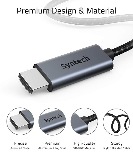Syntech 4K HDMI Cable 1.8m, 6ft (2-Pack) High Speed 18Gbps HDMI(2.0-2.1) Cable, 4K@60Hz 