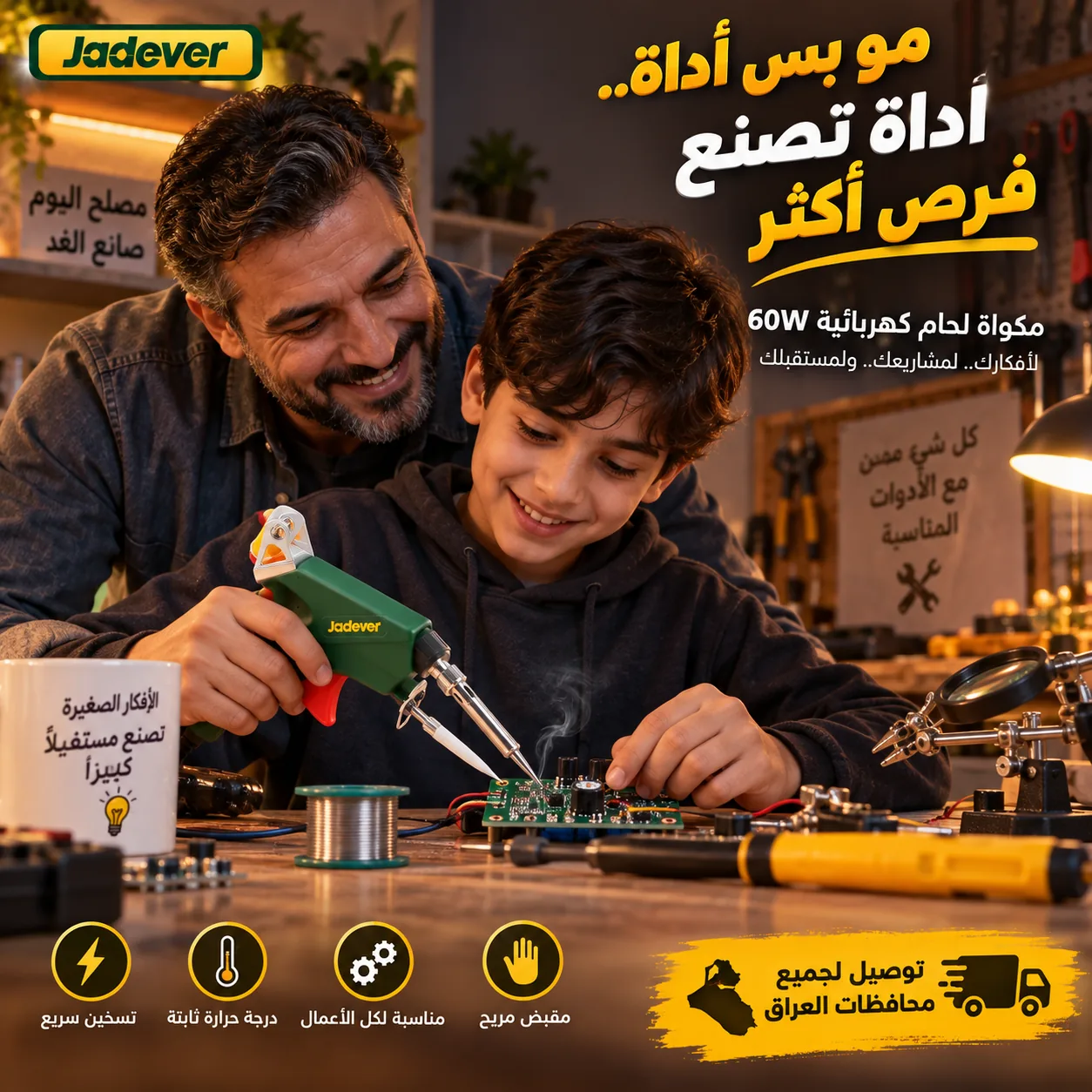 مكواة لحام كهربائية للتصليحات اليومية