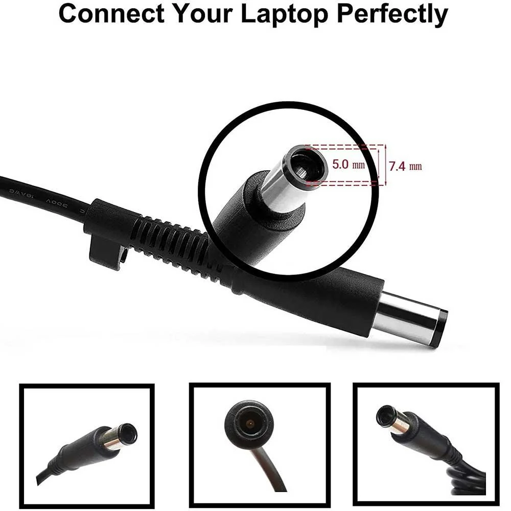 شاحن لابتوب ديل Dell 90W – 19.5V 4.62A – سوكت ديل الكبير 7.4×5.0 مم + كابل باور
