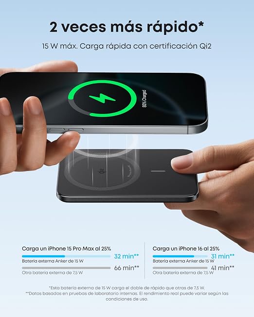 Anker Nano Slim 5000mAh Magnetic Wireless Power Bank - Qi2 Certified 15W Fast Charging, 20W USB-C, Ultra-Thin Portable Charger for iPhone
