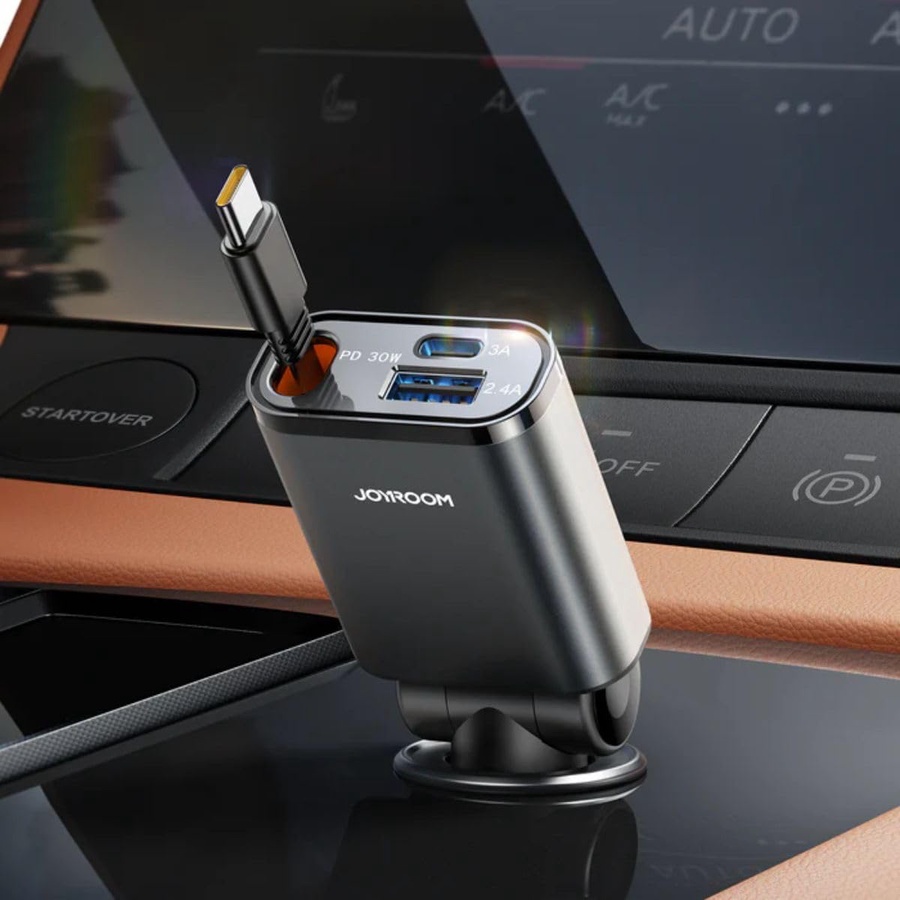 شاحن سيارة جوي روم 60 وات 3 في 1 قابل للسحب -JOYROOM CAR CHARGER JR-CCL07 60W 3IN1