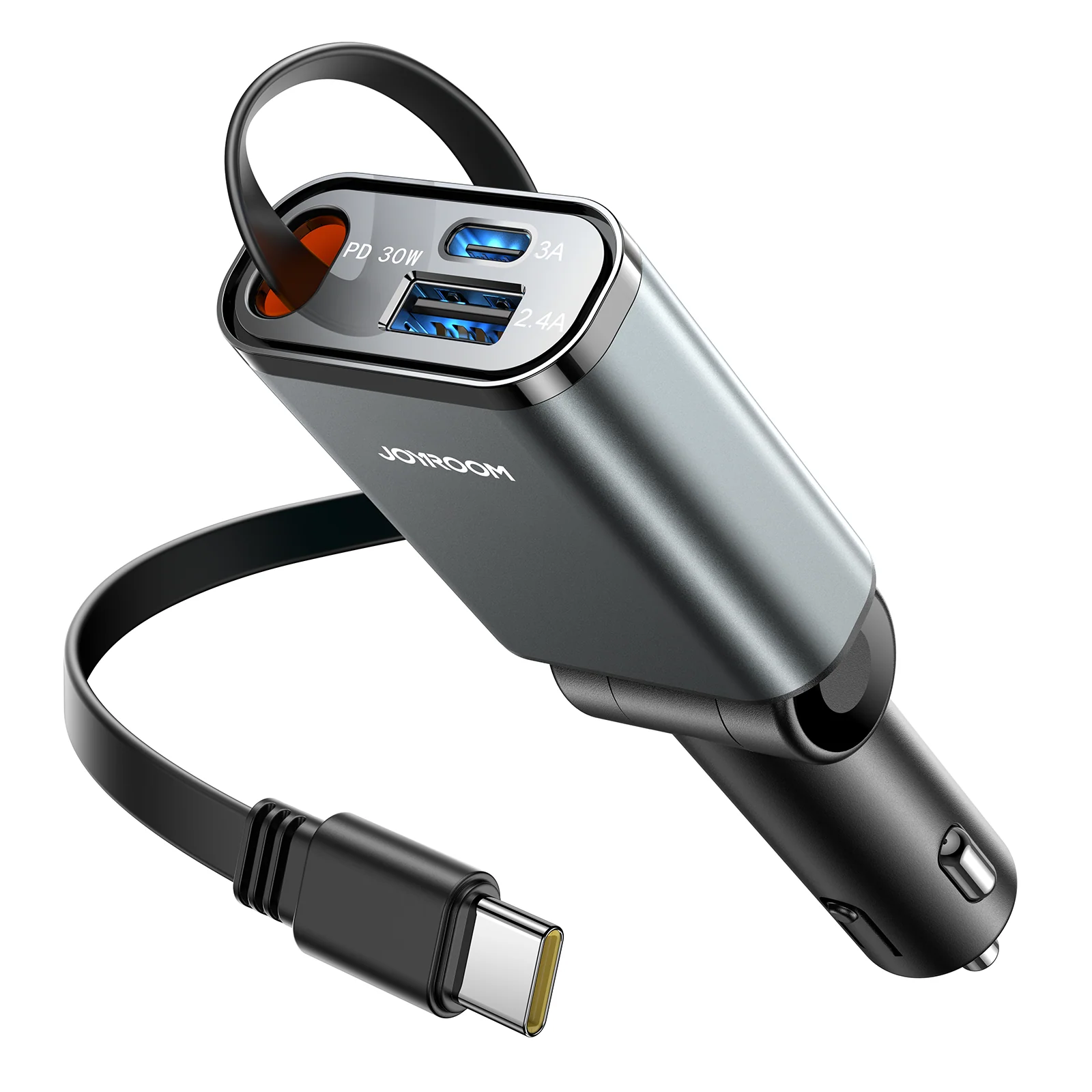 شاحن سيارة جوي روم 60 وات 3 في 1 قابل للسحب -JOYROOM CAR CHARGER JR-CCL07 60W 3IN1