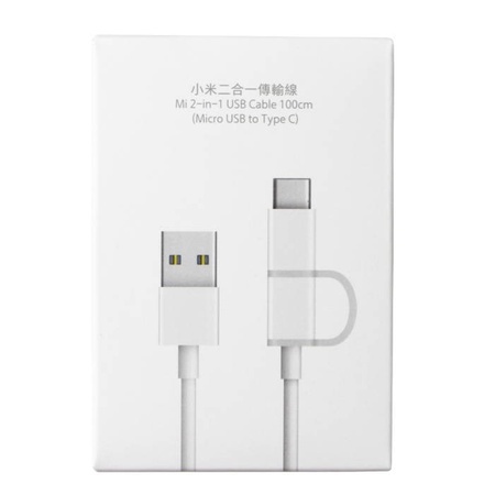 كابل شاومي 2 في 1 مايكرو USB إلى Type-C بطول 100 سم -Xiaomi 2 in 1 USB Cable Micro USB to Type C 100cm