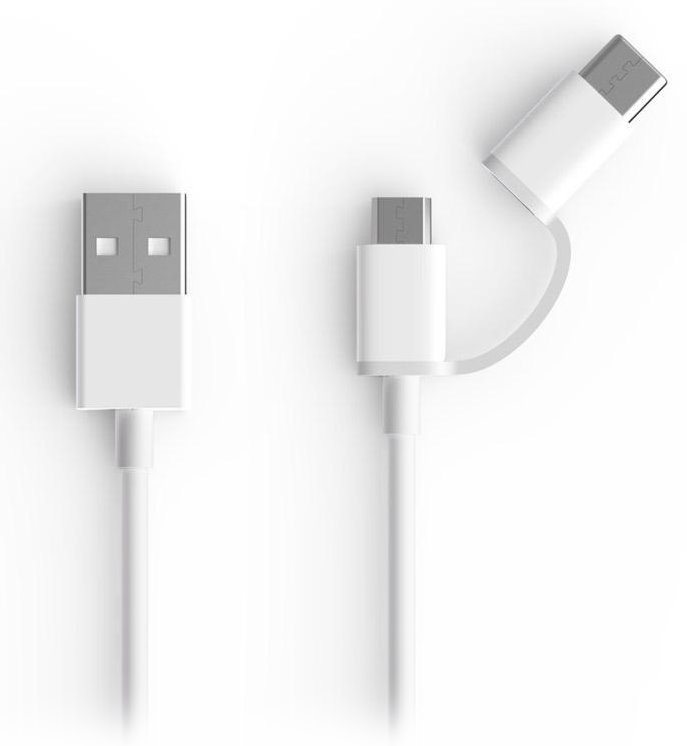 كابل شاومي 2 في 1 مايكرو USB إلى Type-C بطول 100 سم -Xiaomi 2 in 1 USB Cable Micro USB to Type C 100cm