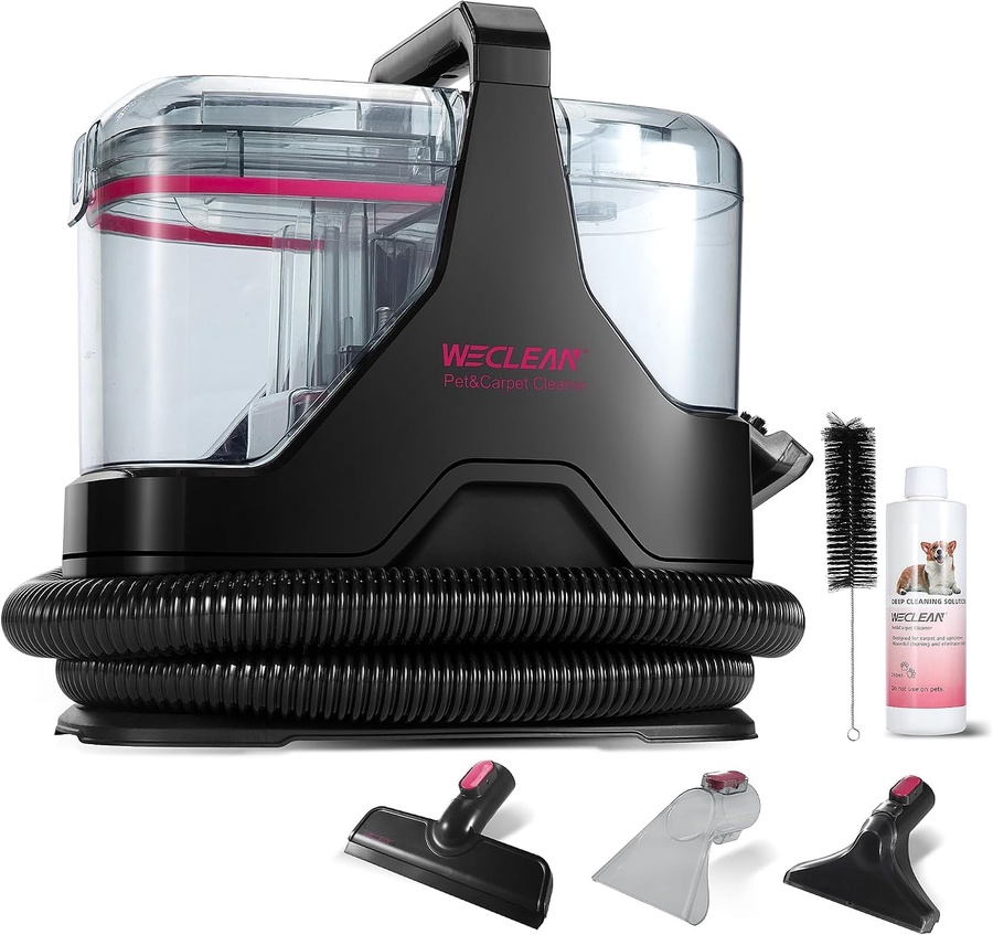 مكنسة غسيل السجاد والأنتريهات وي كلين C3 بقوة 600 وات – أسود/بينك | WECLEAN C3 Spot Cleaner
