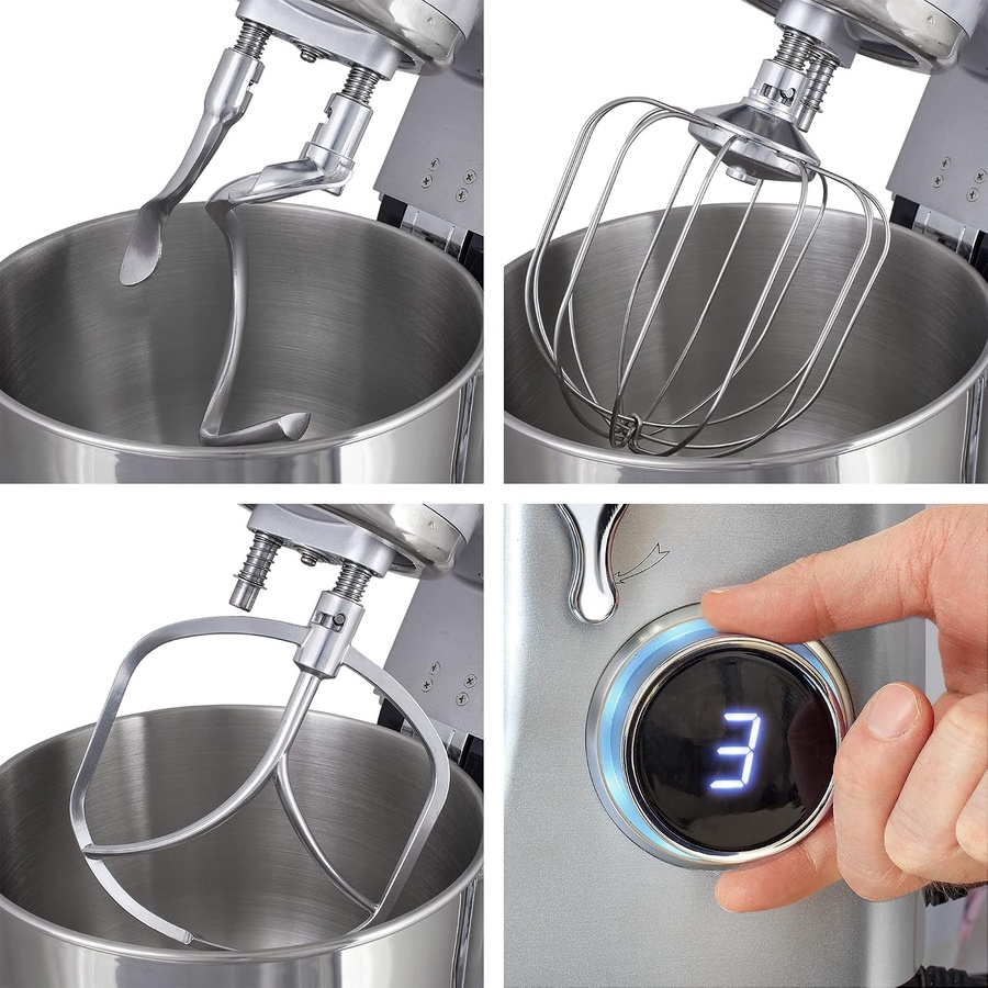عجان كهربائي هاينريش 12 لتر احترافي 1800 وات ستانلس ستيل – 8 سرعات | Heinrich's Stand Mixer