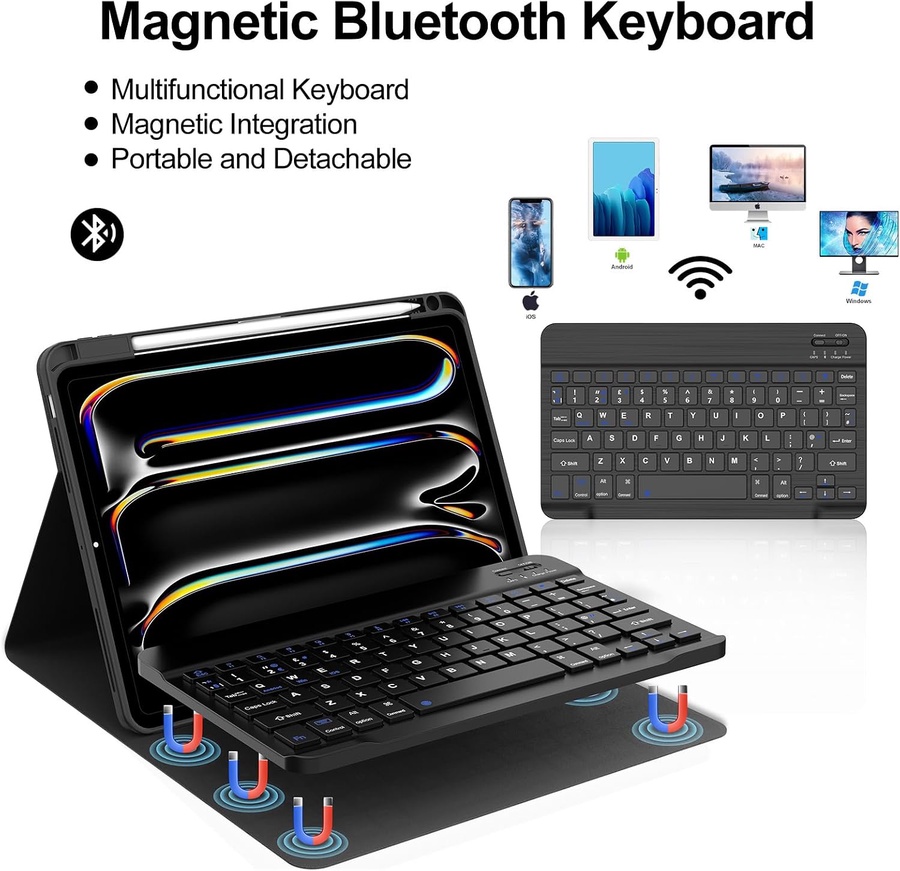 Smart Keyboard Case For iPad Pro 11 2024 (Arabic+ English) 
