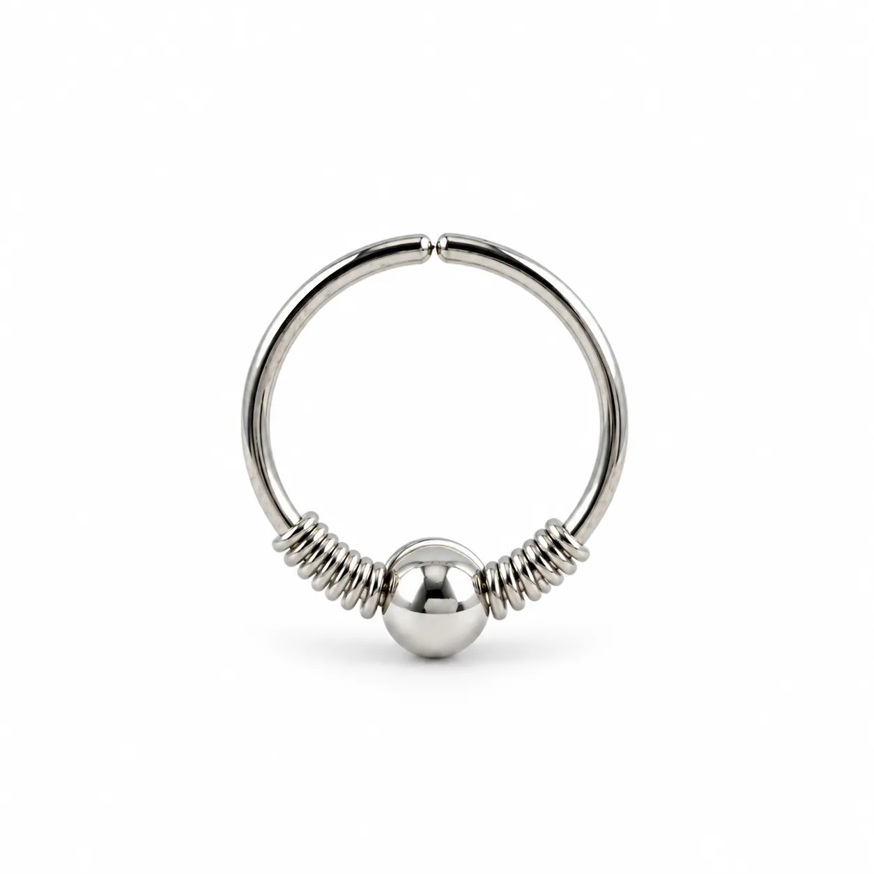 Silver Hoop with ball bead