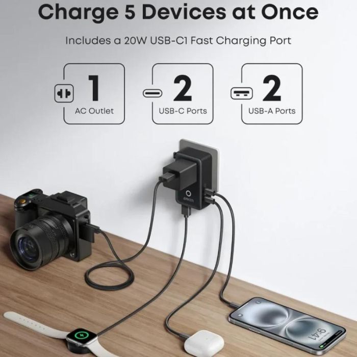 Anker Nano 20W 5 in 1 Universal Travel Adapter