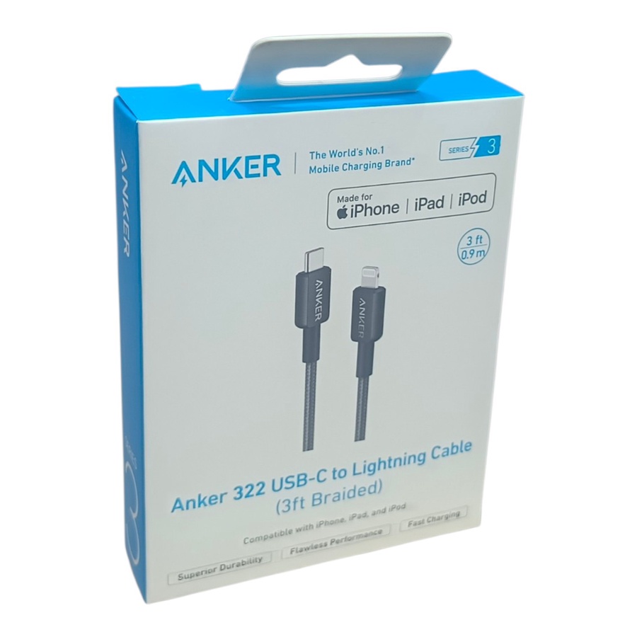 Type C to Lightning Cable Braided 0.9m by Anker
