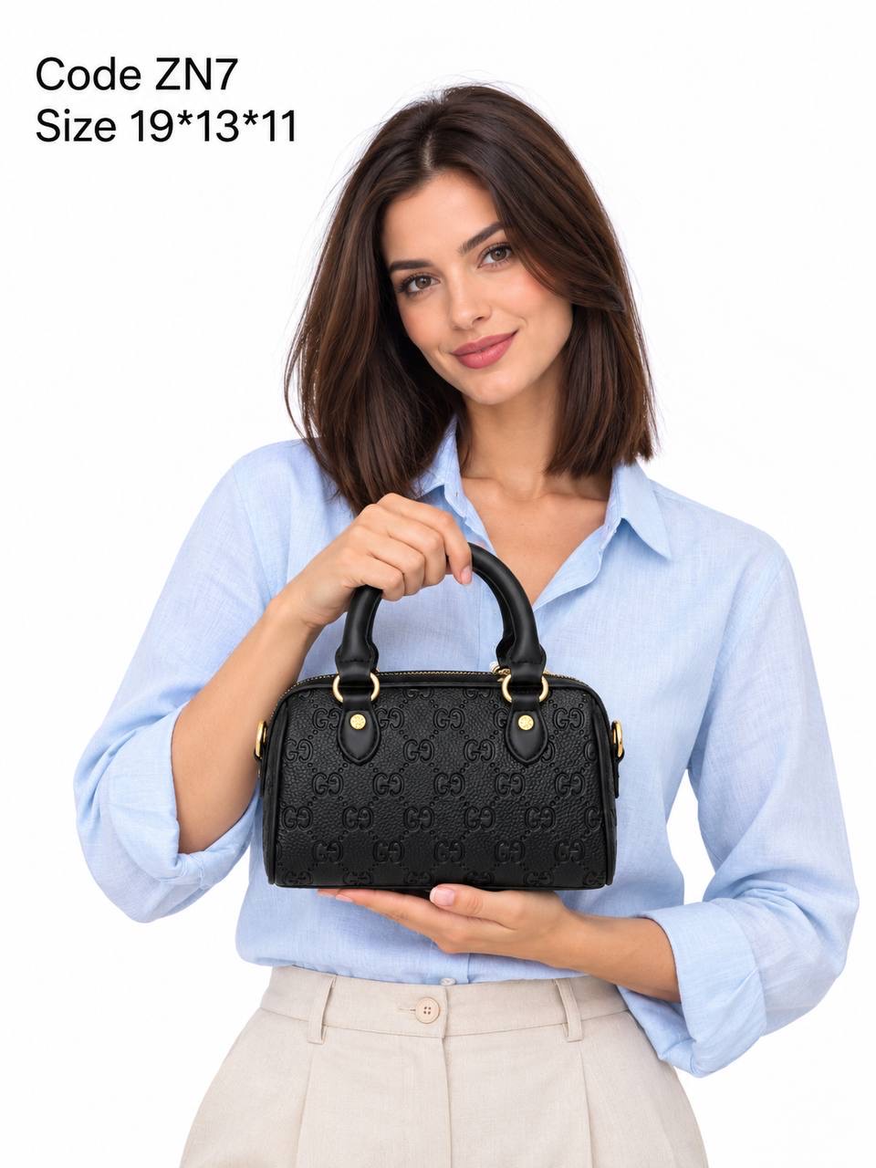 Gucci Ophidia Mini Boston Bag Embossed Leather Black