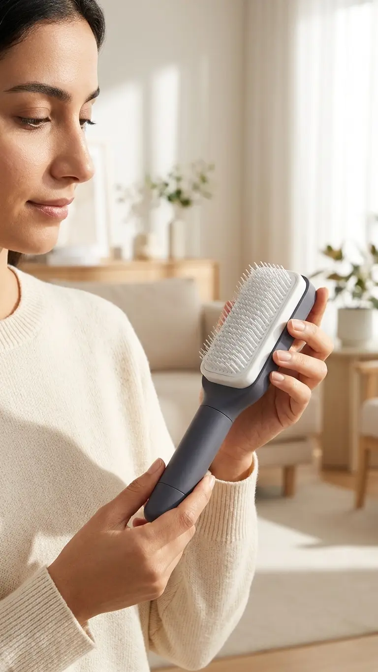 فرشاة شعر ذاتية التنضيف – شعر  بدون هيشان او تشابك