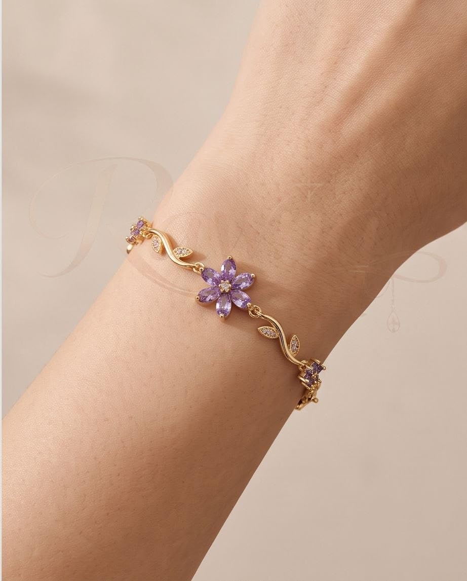 Rawnq Stainless Steel  Flower Cluster Vine Bracelet for Women