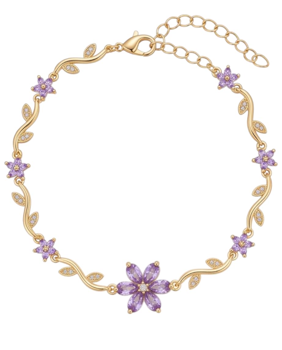 Rawnq Stainless Steel  Flower Cluster Vine Bracelet for Women