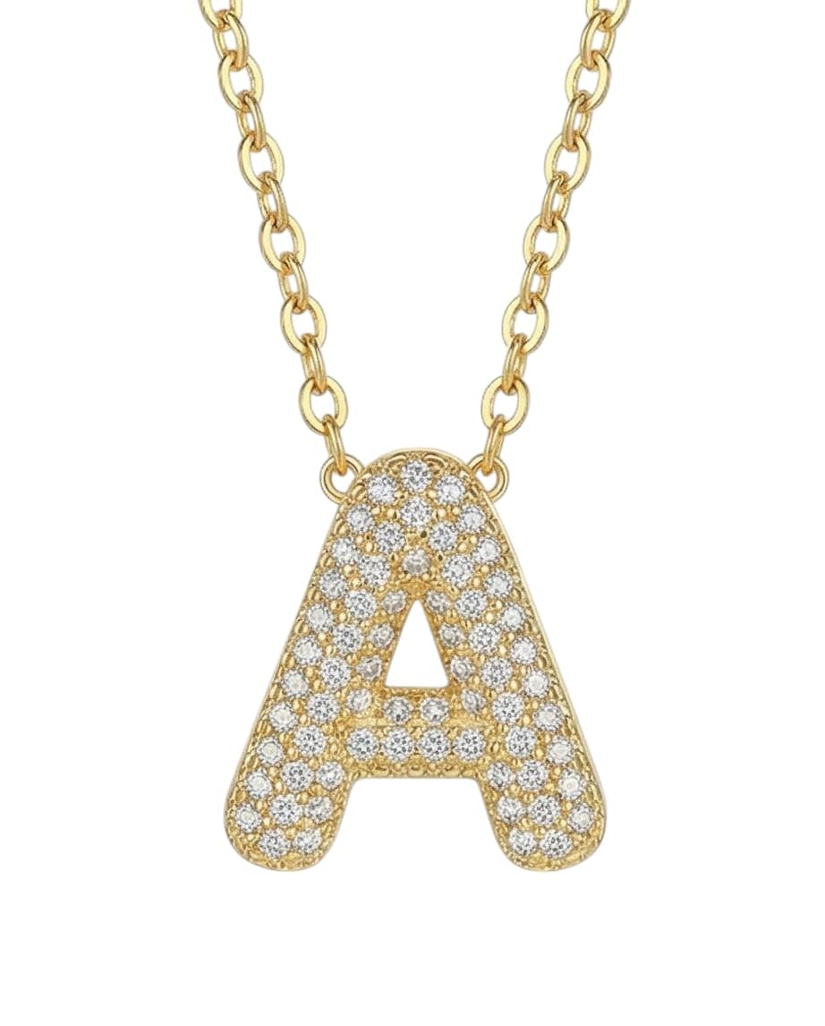  RAWNQ Stainless Steel Initial Letter (A) Necklace for Women & Girls – Gold Plated 