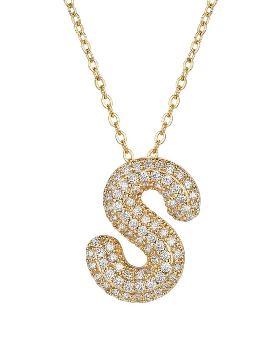  RAWNQ Stainless Steel Initial Letter (S) Necklace for Women & Girls – Gold Plated 