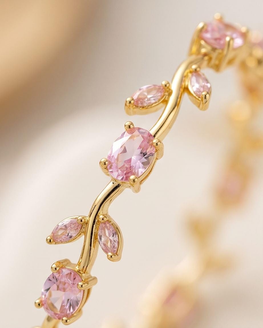 RAWNQ Stainless Steel Tulip Bracelet for Women Pink