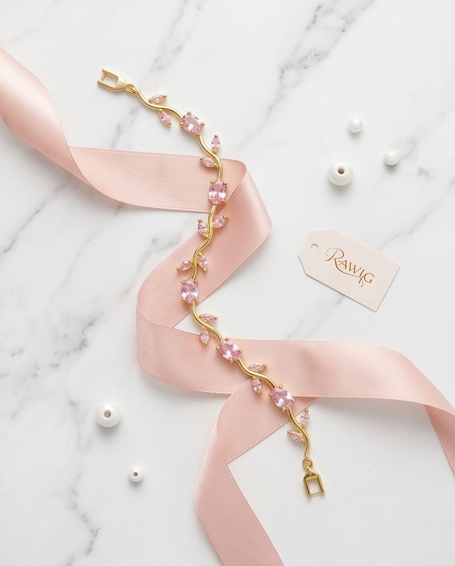 RAWNQ Stainless Steel Tulip Bracelet for Women Pink