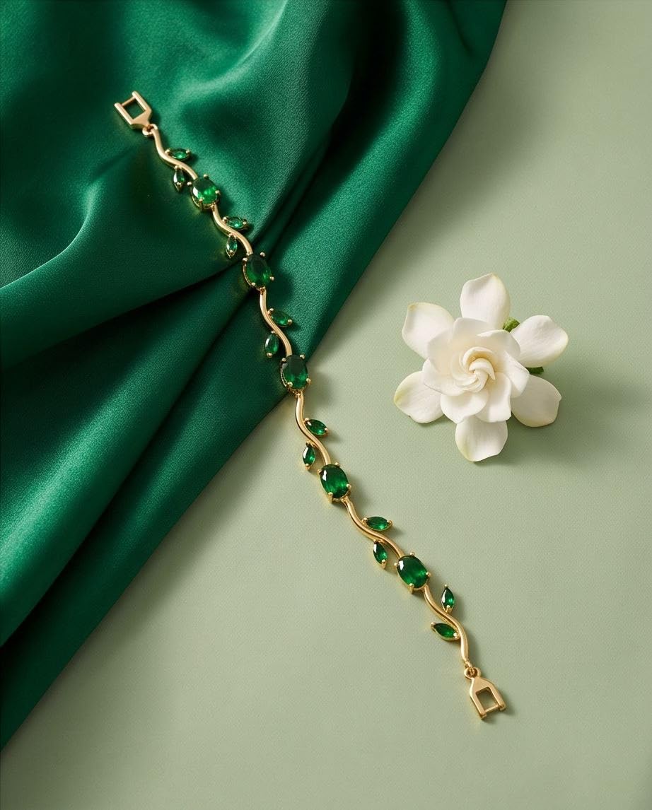 RAWNQ Stainless Steel Tulip Bracelet for Women Green