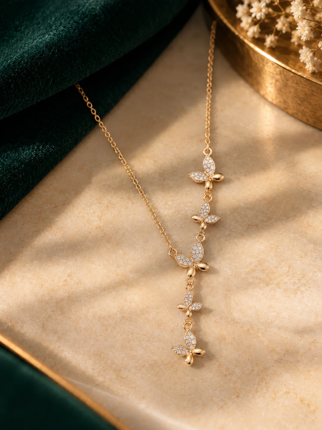 Golden Butterflies Necklace