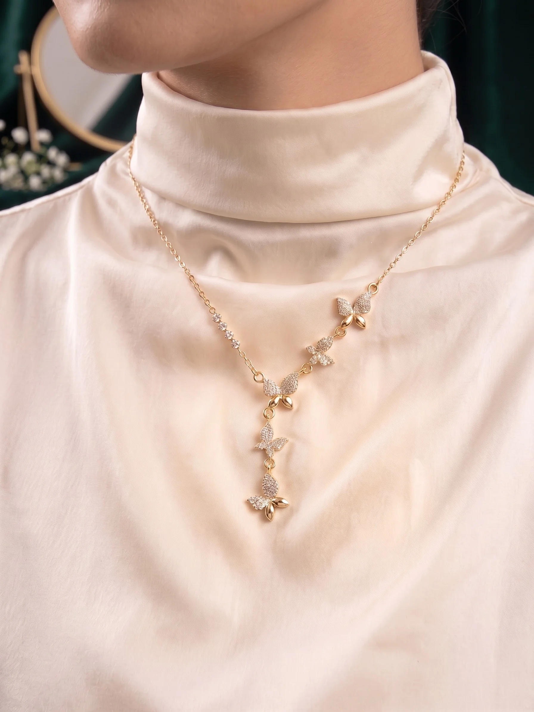 Golden Butterflies Necklace