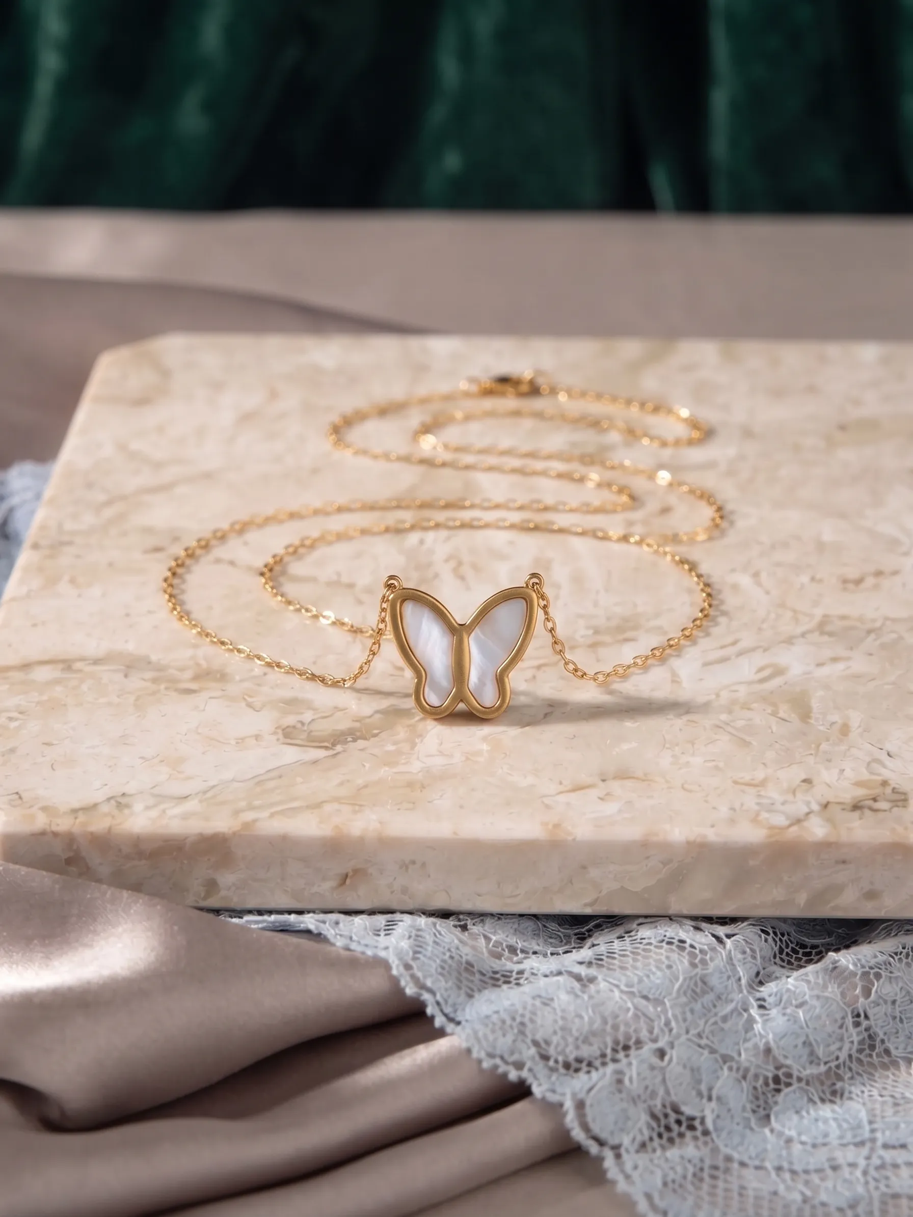 Whity Butterfly Necklace