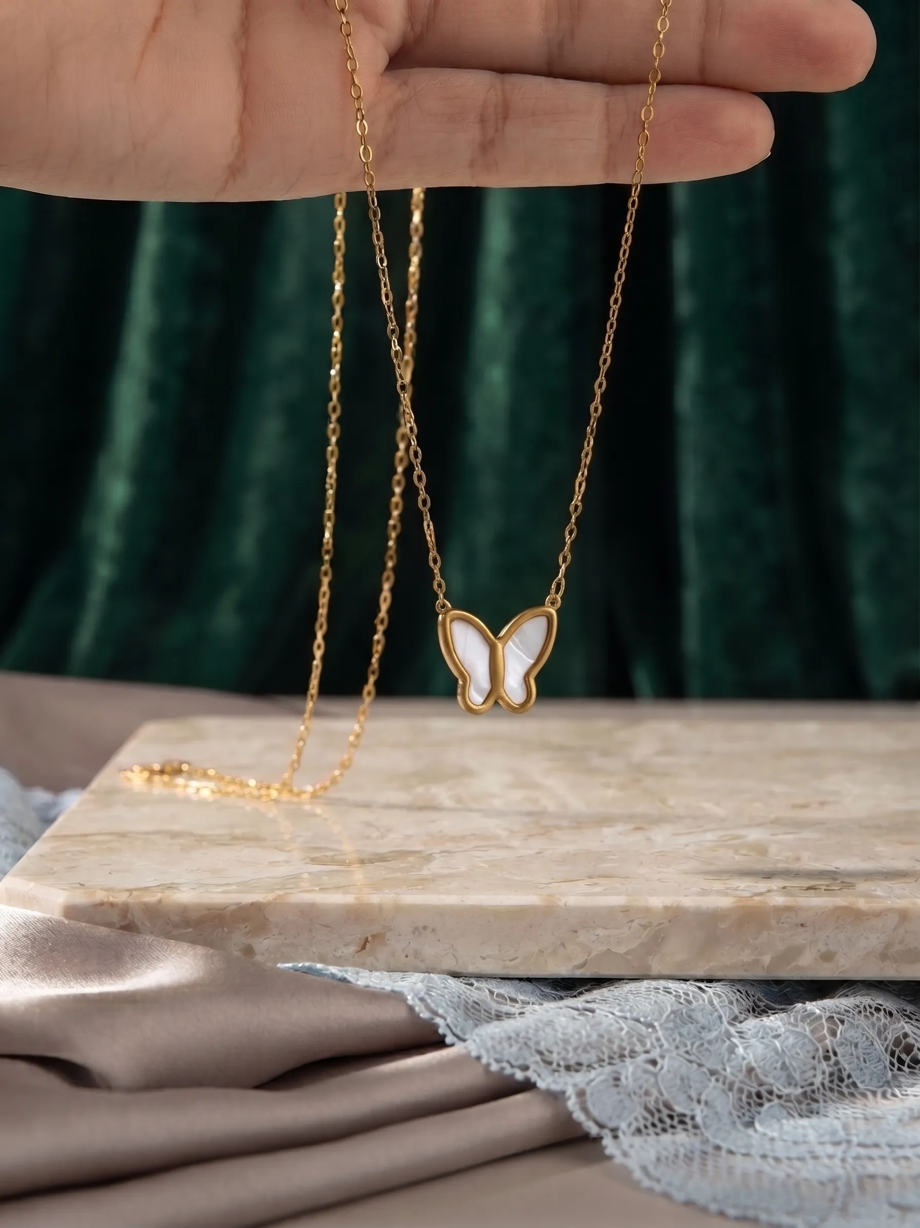 Whity Butterfly Necklace