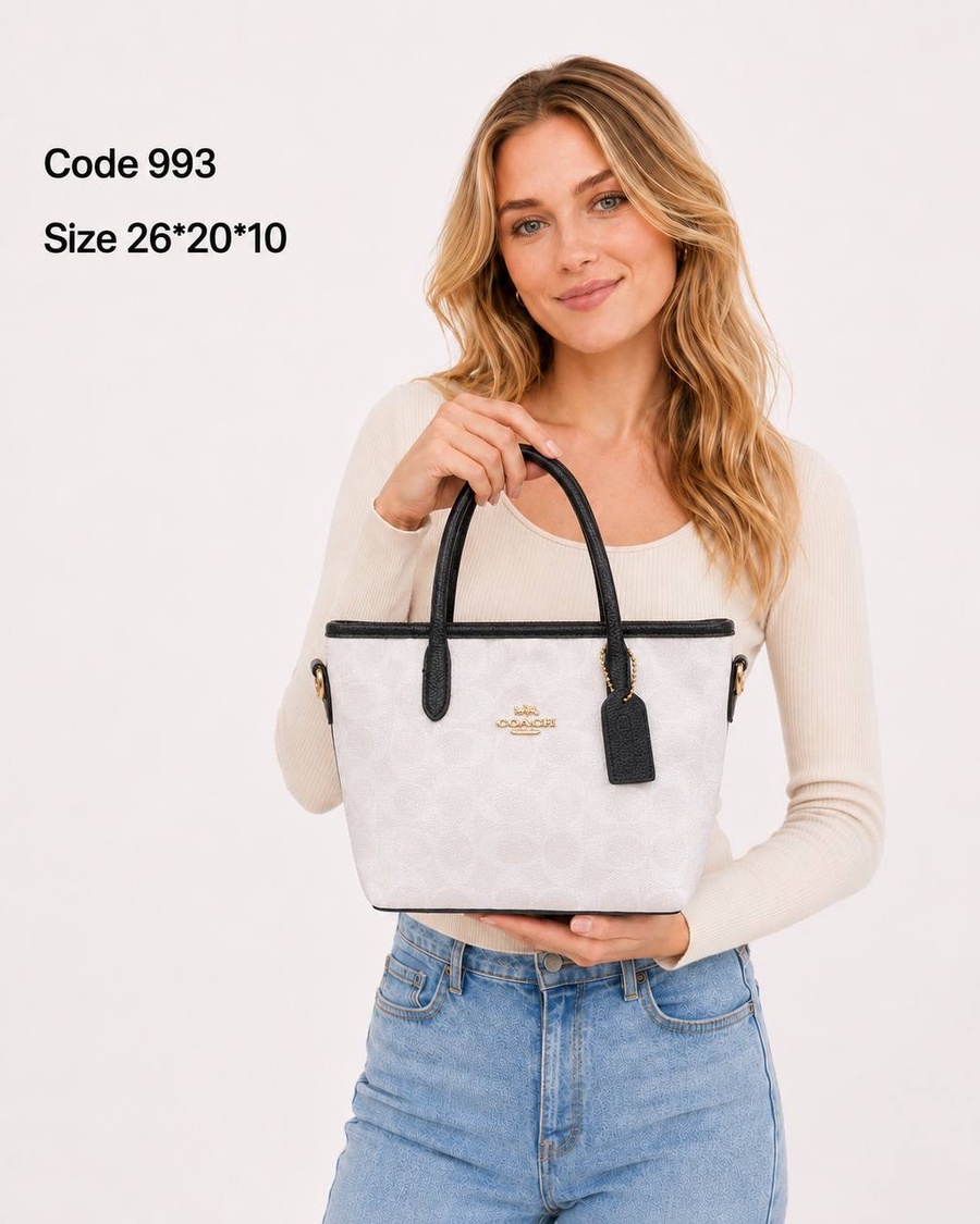 Coach Mini City Tote In Signature Coated Canvas