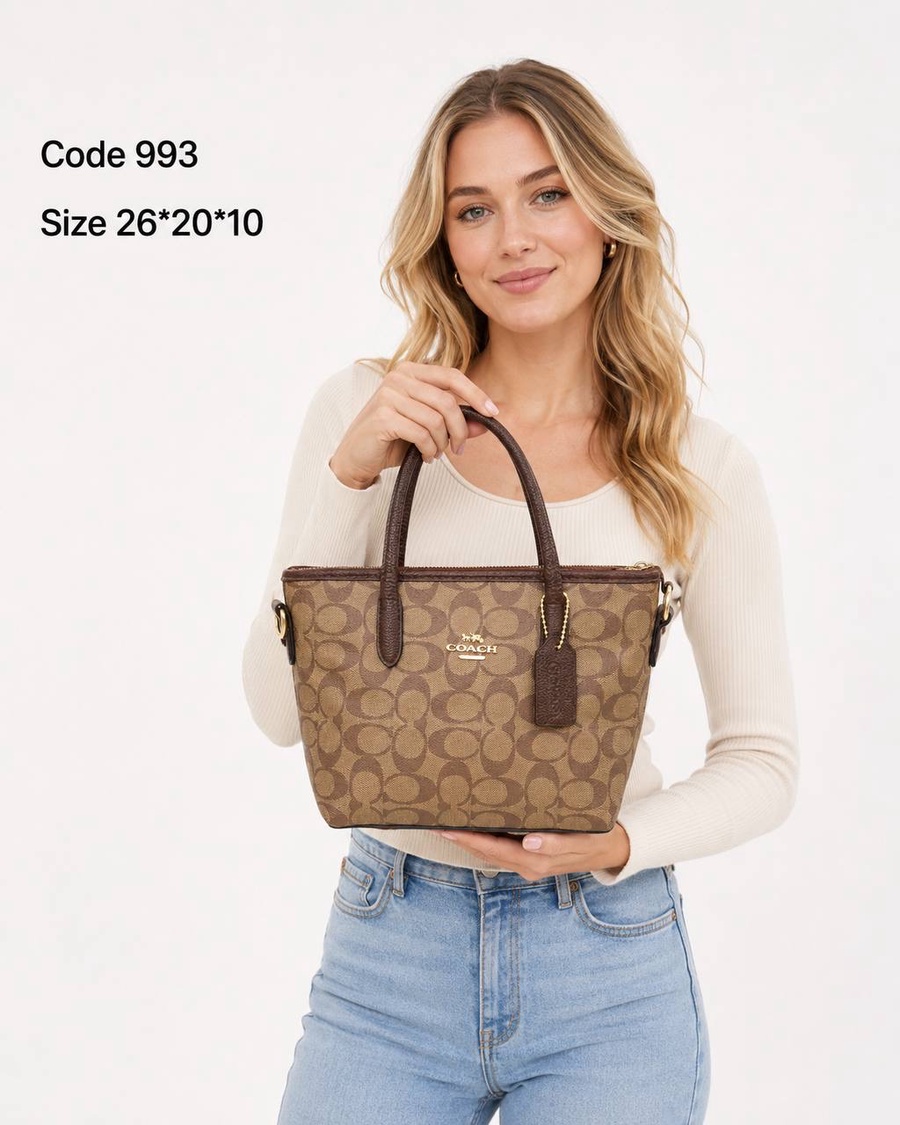 Coach Mini City Tote In Signature Coated Canvas