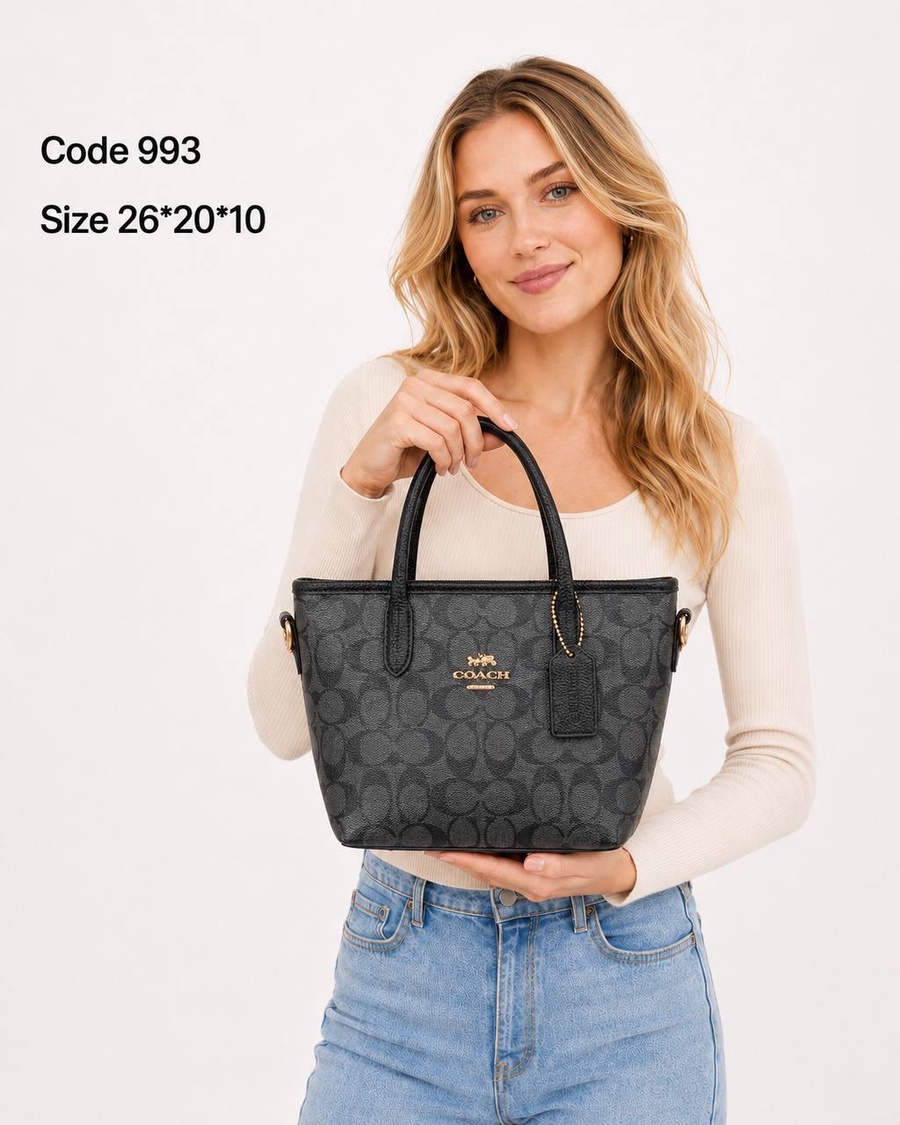 Coach Mini City Tote In Signature Coated Canvas