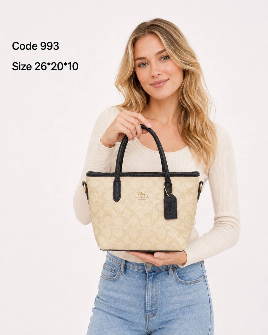 Coach Mini City Tote In Signature Coated Canvas