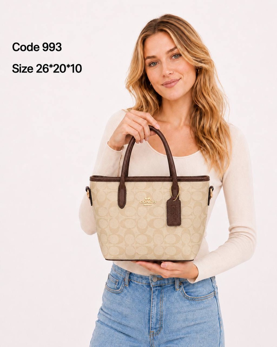 Coach Mini City Tote In Signature Coated Canvas