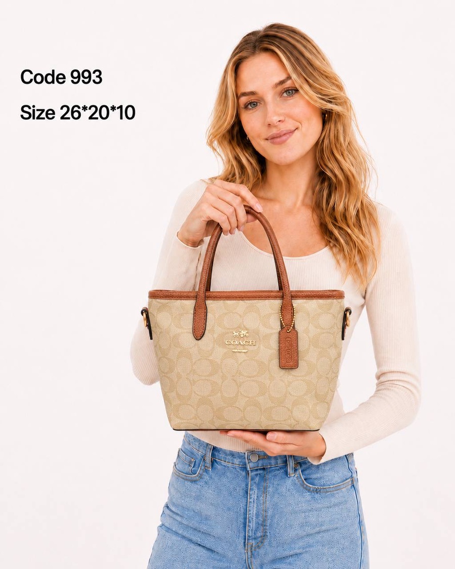 Coach Mini City Tote In Signature Coated Canvas