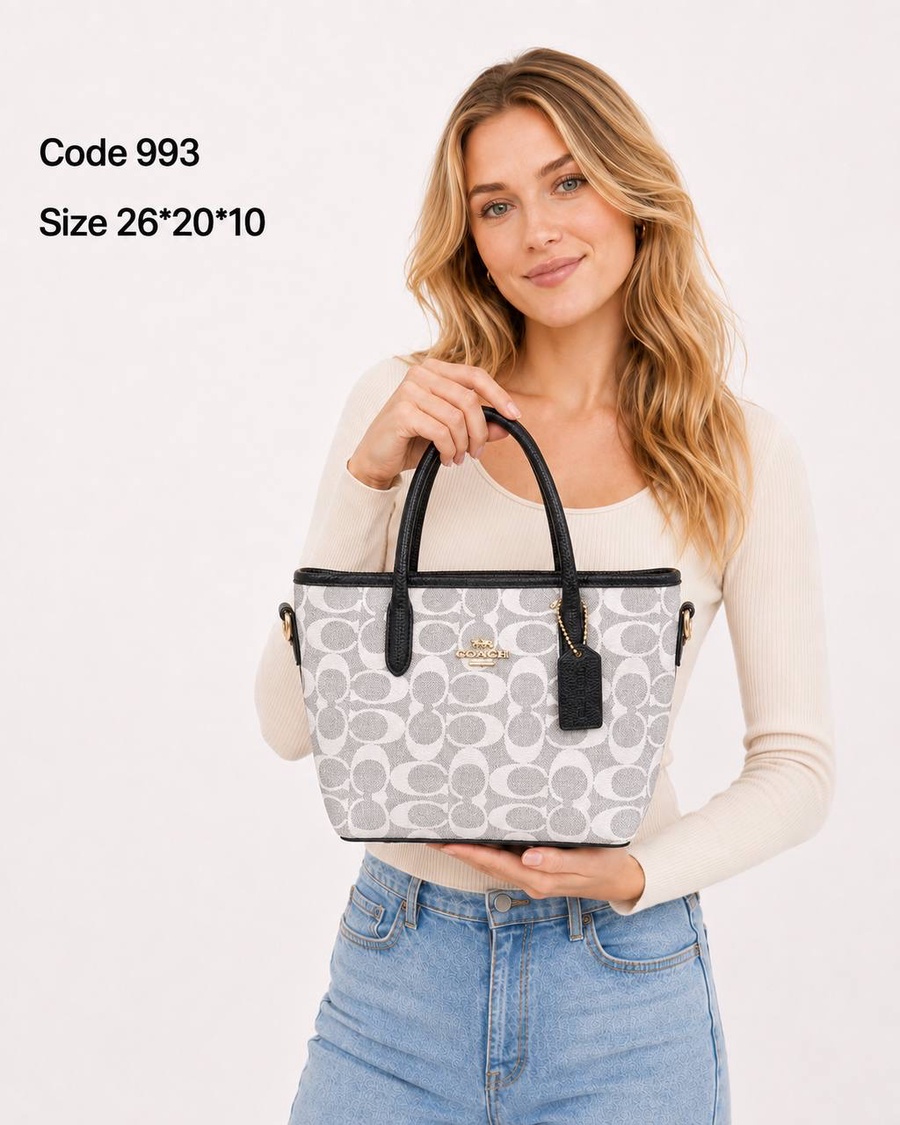Coach Mini City Tote In Signature Coated Canvas