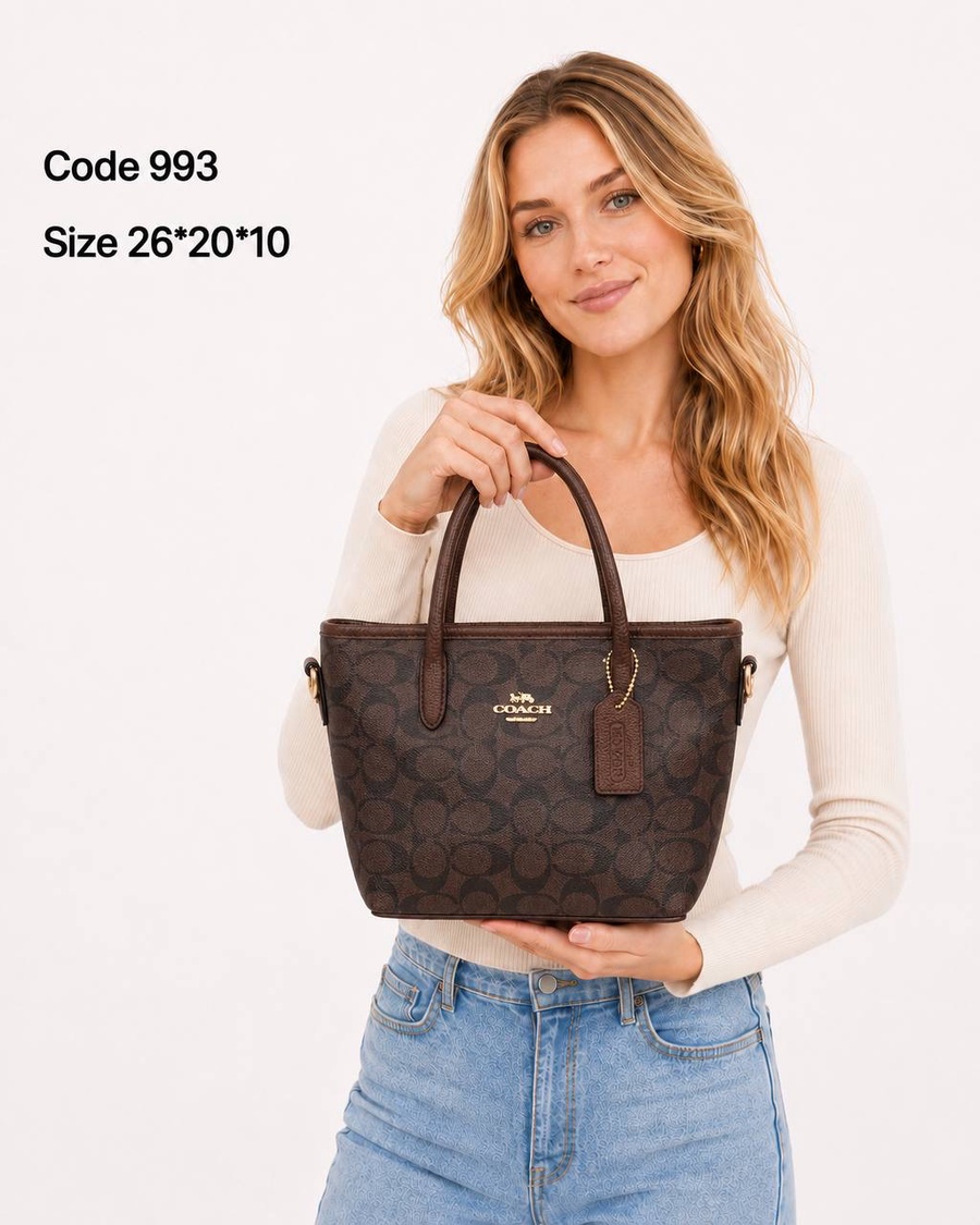 Coach Mini City Tote In Signature Coated Canvas