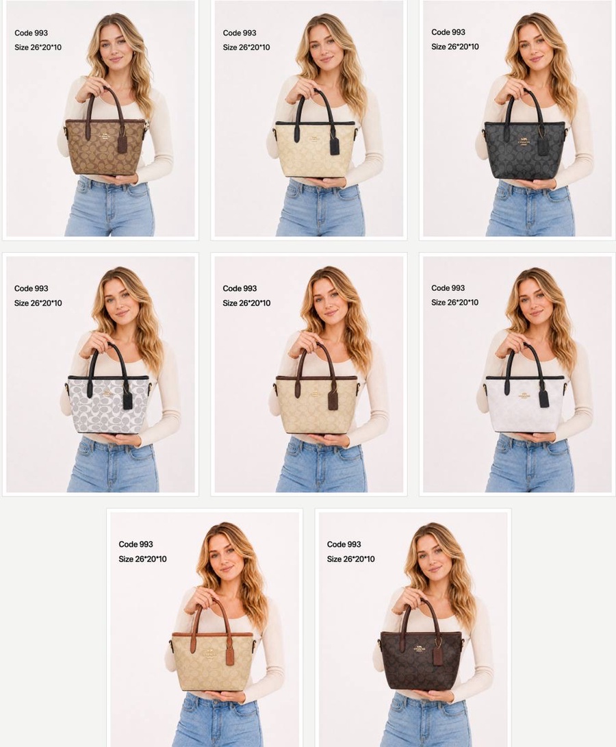 Coach Mini City Tote In Signature Coated Canvas
