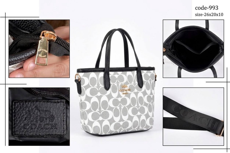 Coach Mini City Tote In Signature Coated Canvas