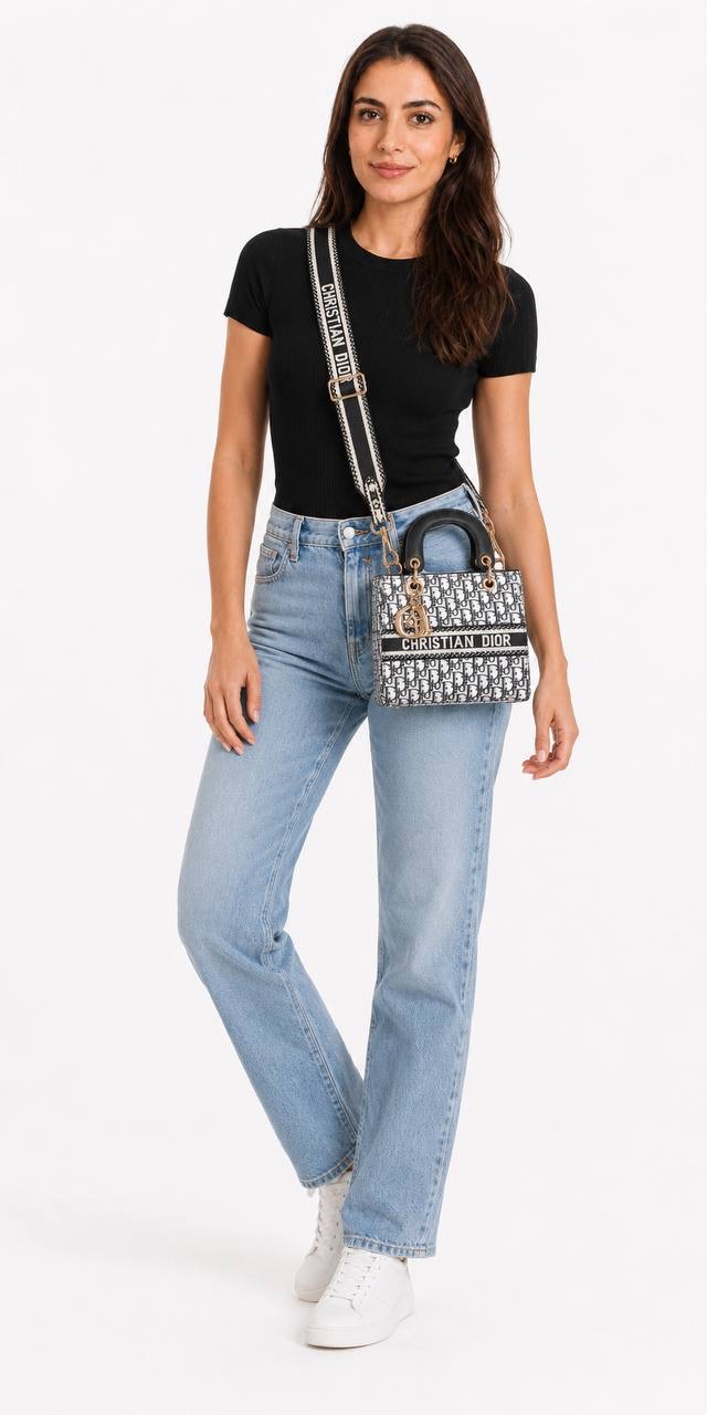 Lady D-Lite Mini Bag In Dior Oblique Embroidery