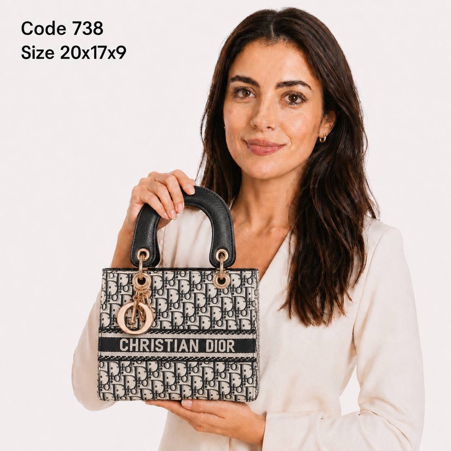 Lady D-Lite Mini Bag In Dior Oblique Embroidery