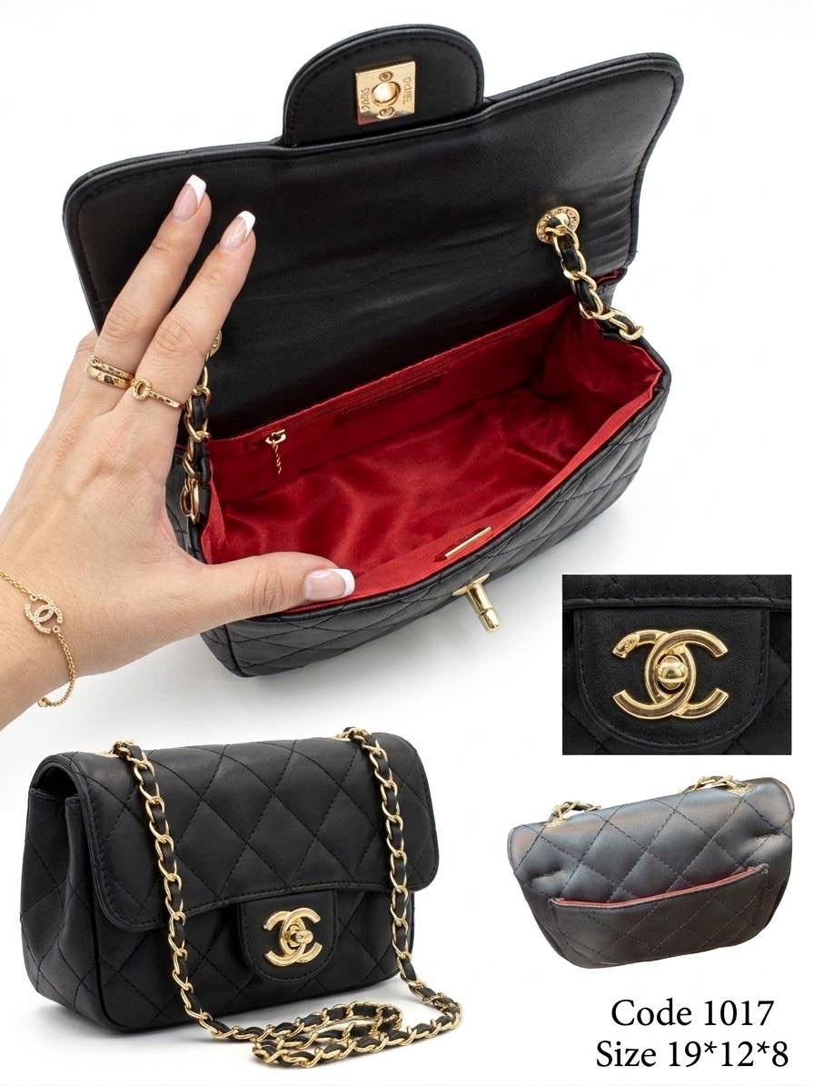 Chanel Classic Mini Flap Bag Quilted Leather With Braided Chain