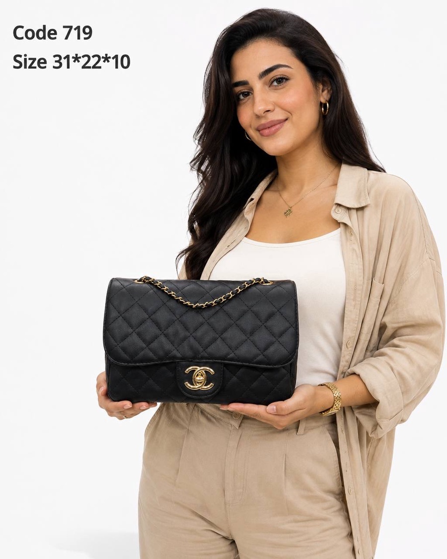Chanel Classic Jumbo Double Flap Bag Quilted Leather With Braided Chain