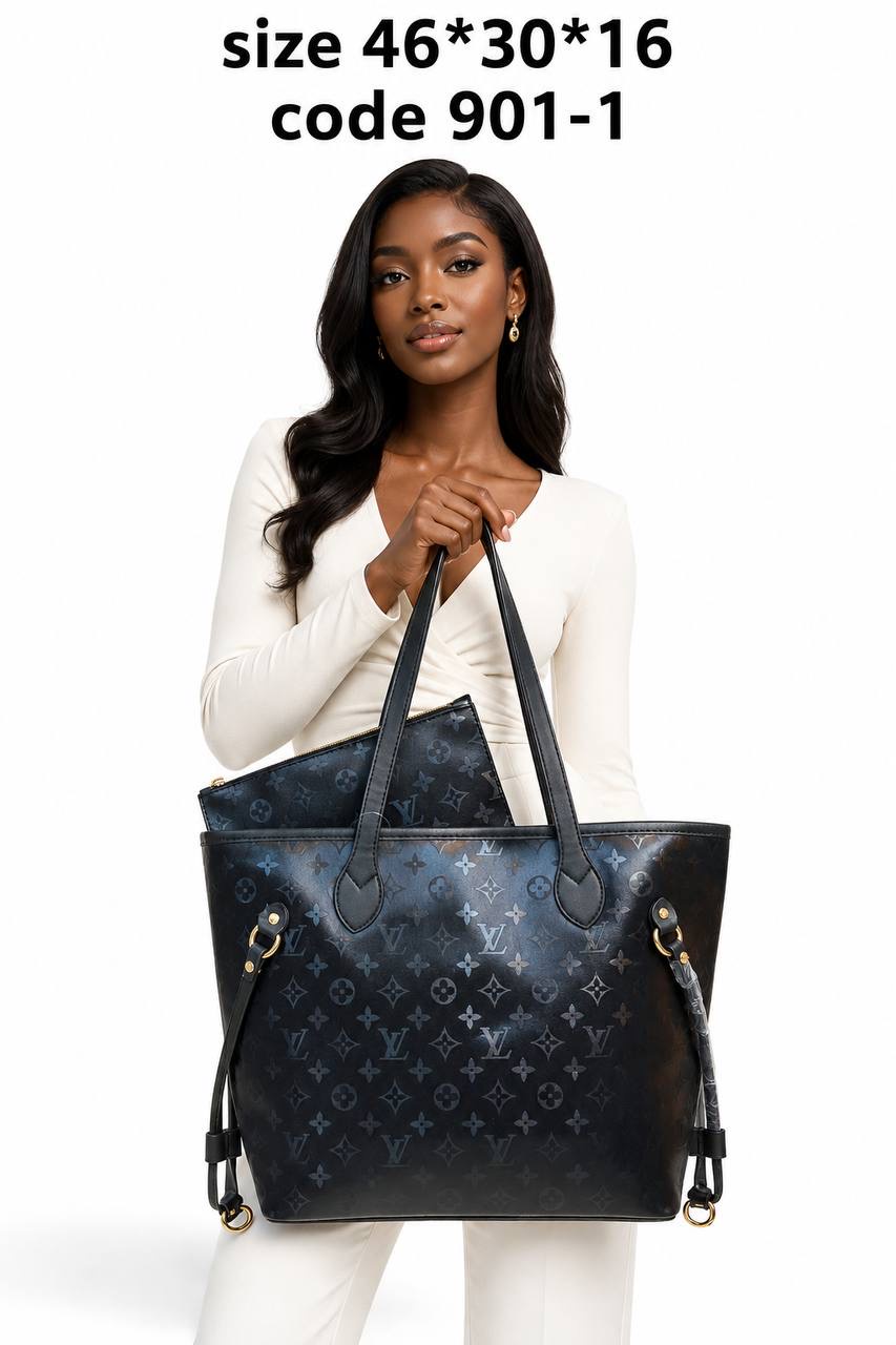 Louis Vuitton Neverfull GM Monogram & Damier Tote Bag With Pouch