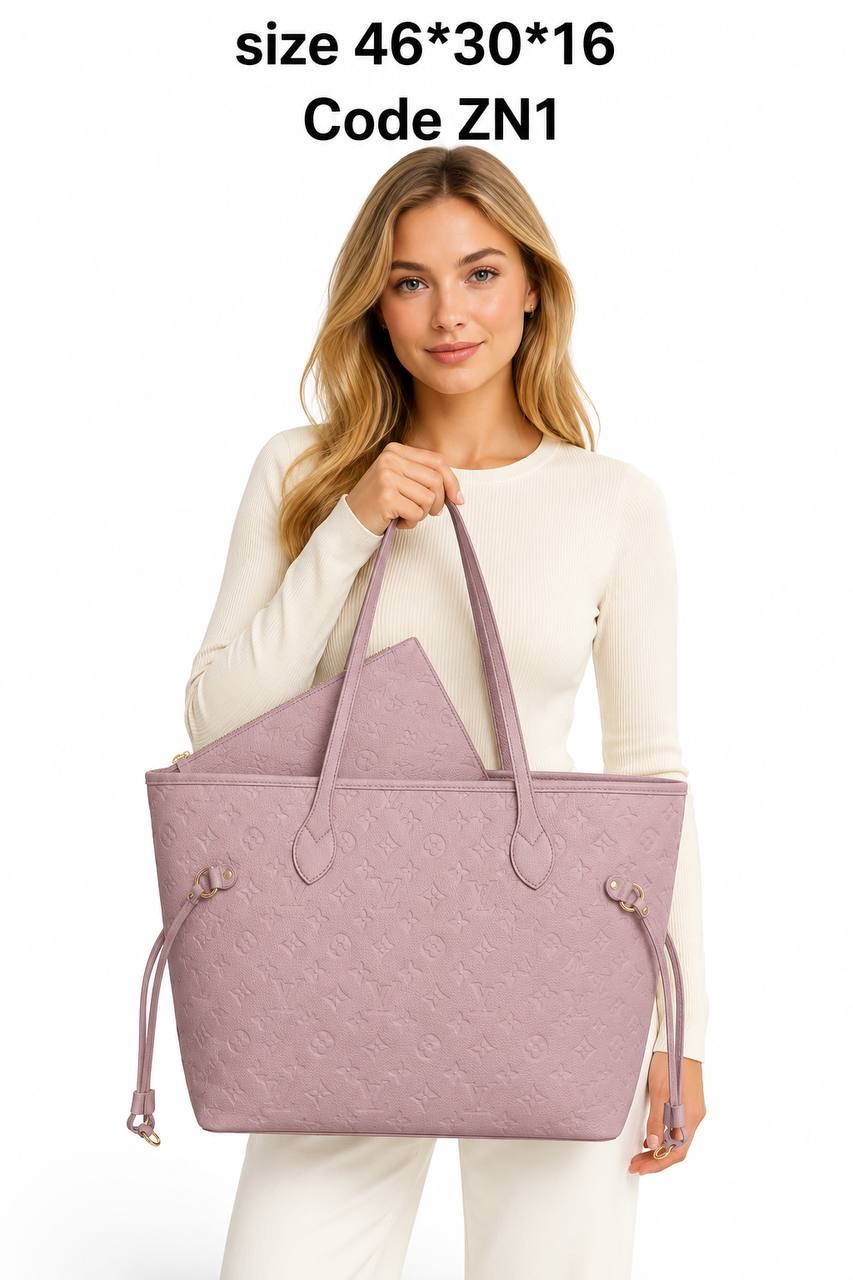 Louis Vuitton Neverfull GM Empreinte Embossed Leather Tote Bag With Pouch