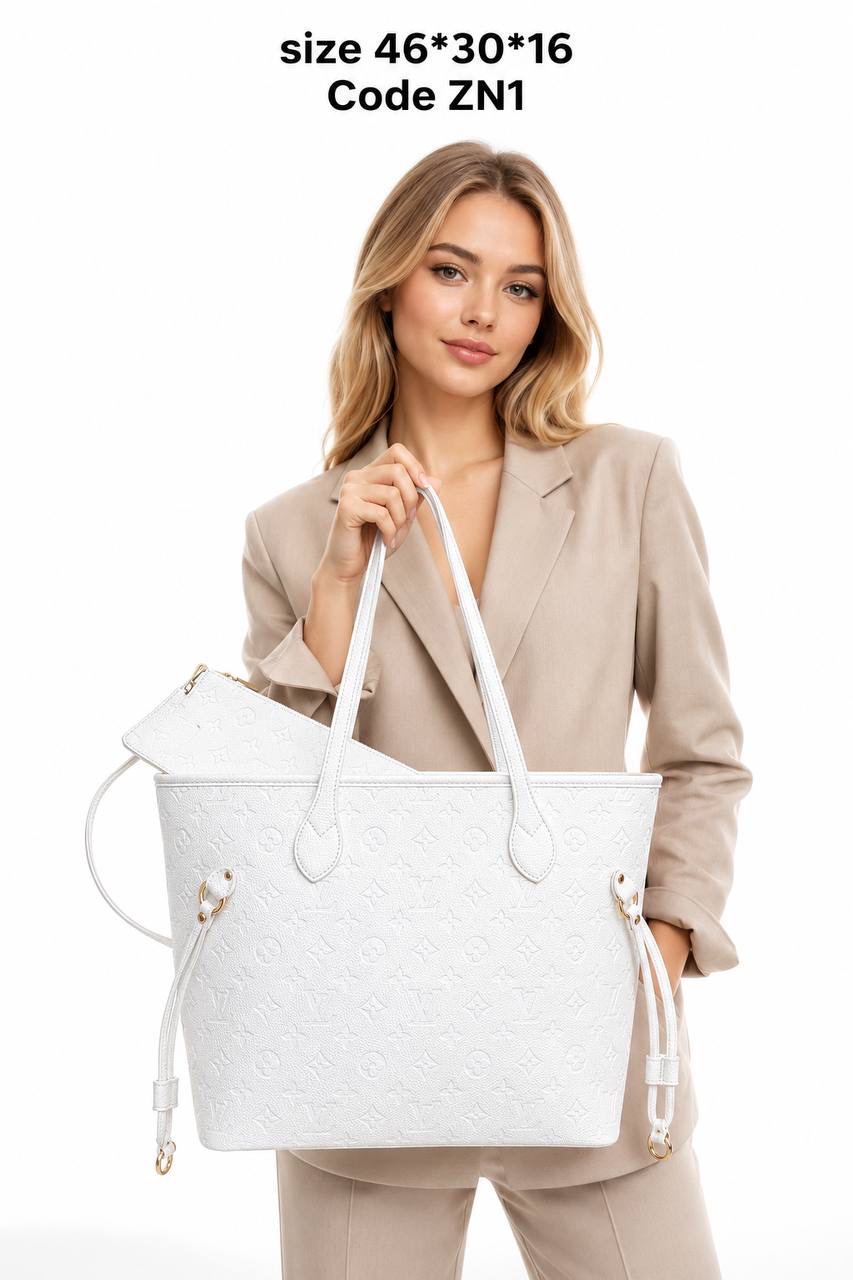 Louis Vuitton Neverfull GM Empreinte Embossed Leather Tote Bag With Pouch