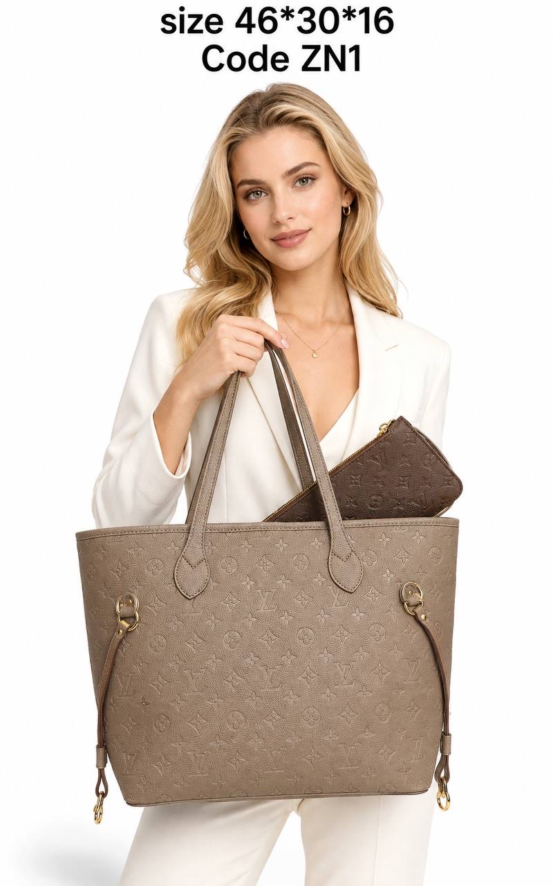 Louis Vuitton Neverfull GM Empreinte Embossed Leather Tote Bag With Pouch