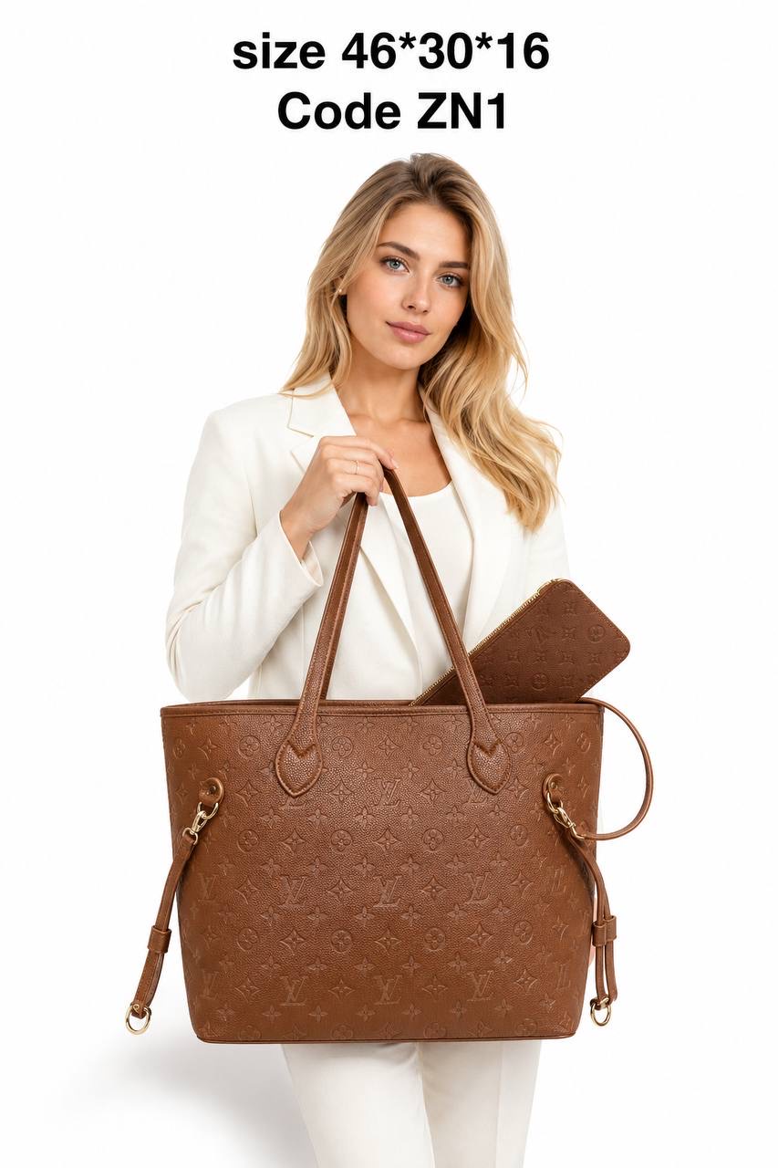 Louis Vuitton Neverfull GM Empreinte Embossed Leather Tote Bag With Pouch