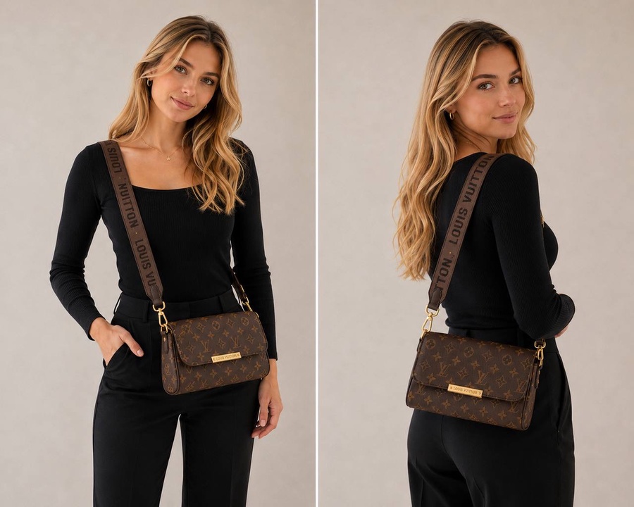 Louis Vuitton Favorite MM Monogram & Damier Crossbody Clutch