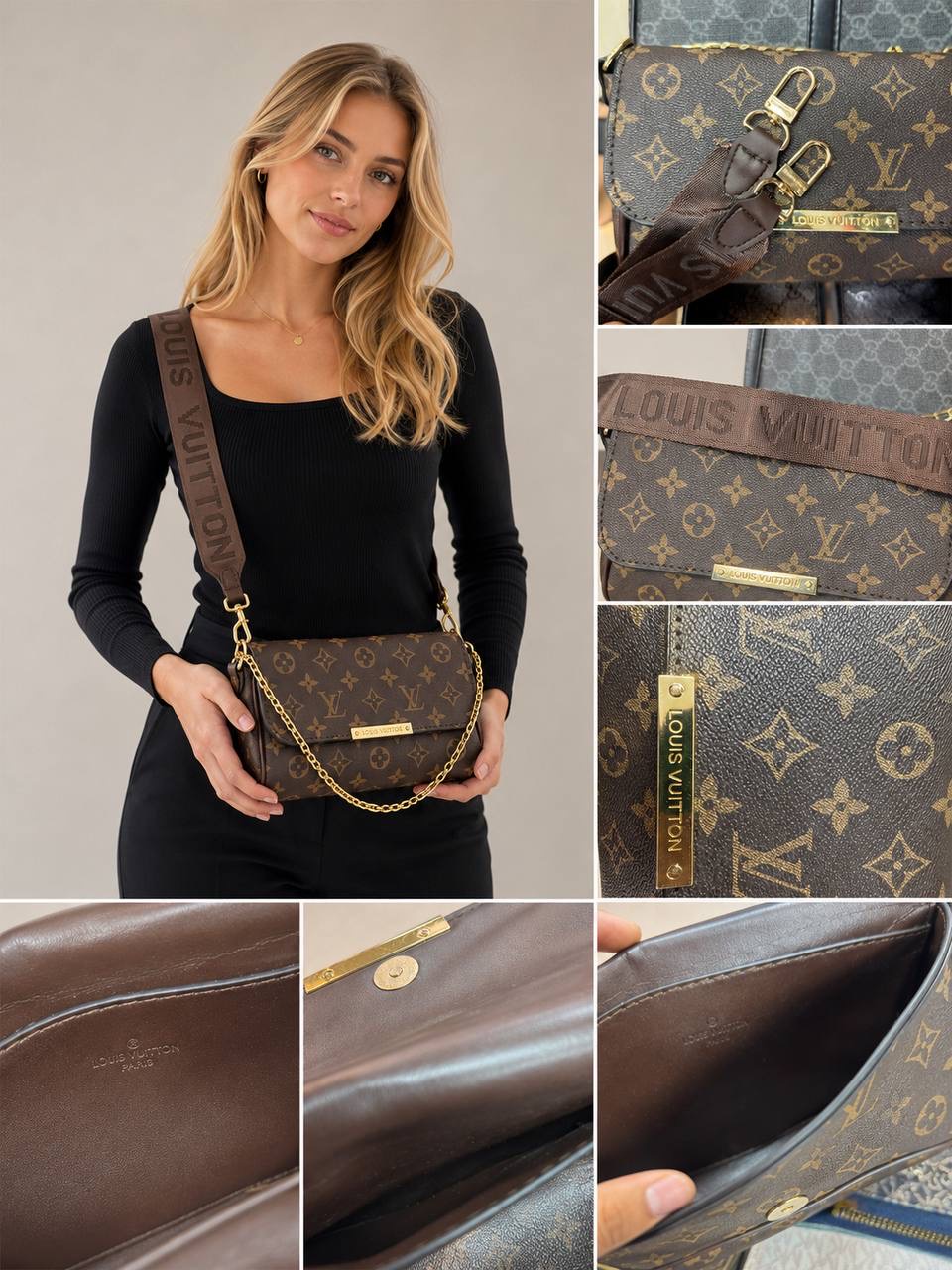 Louis Vuitton Favorite MM Monogram & Damier Crossbody Clutch